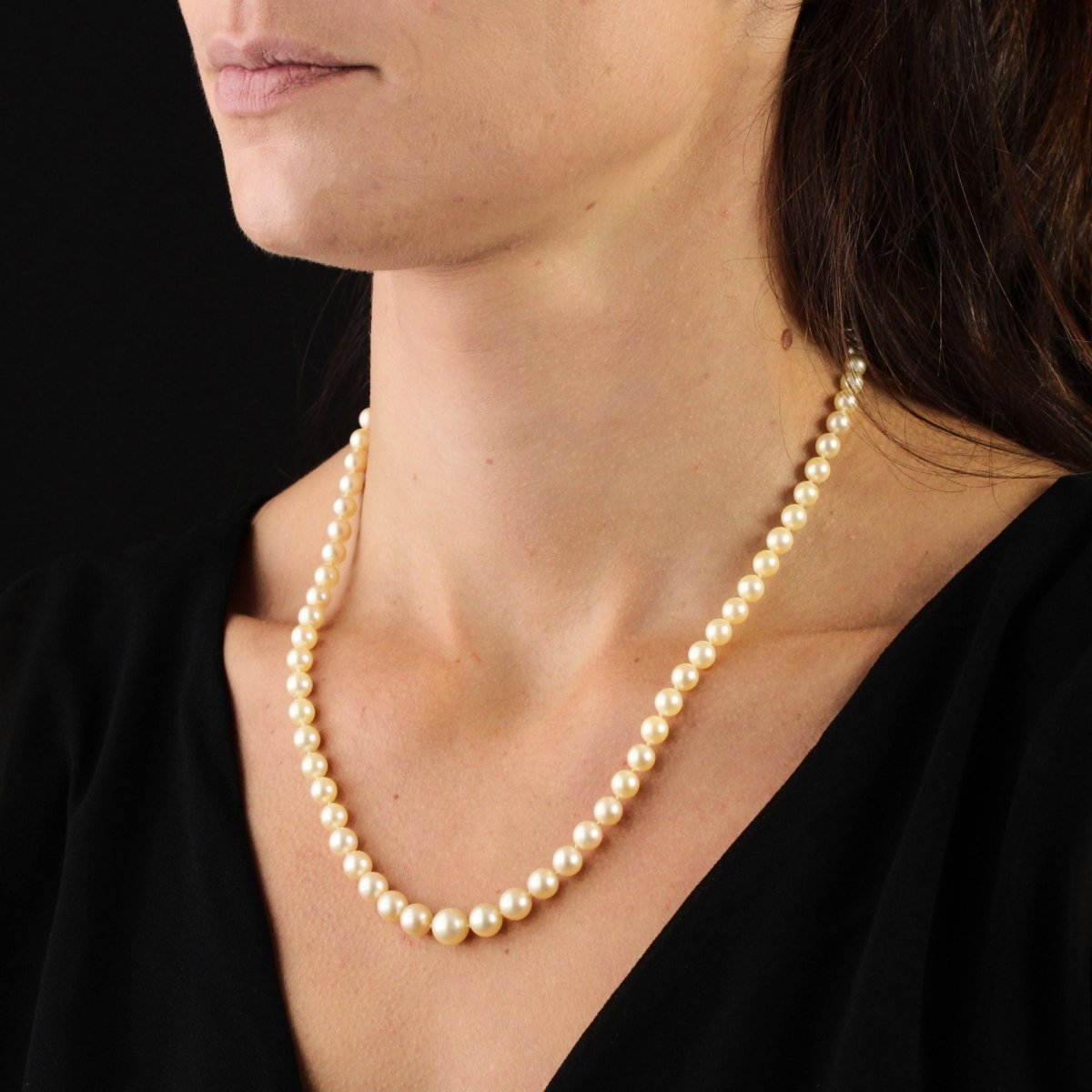 Collier CHUTE perles en or rose - Castafiore