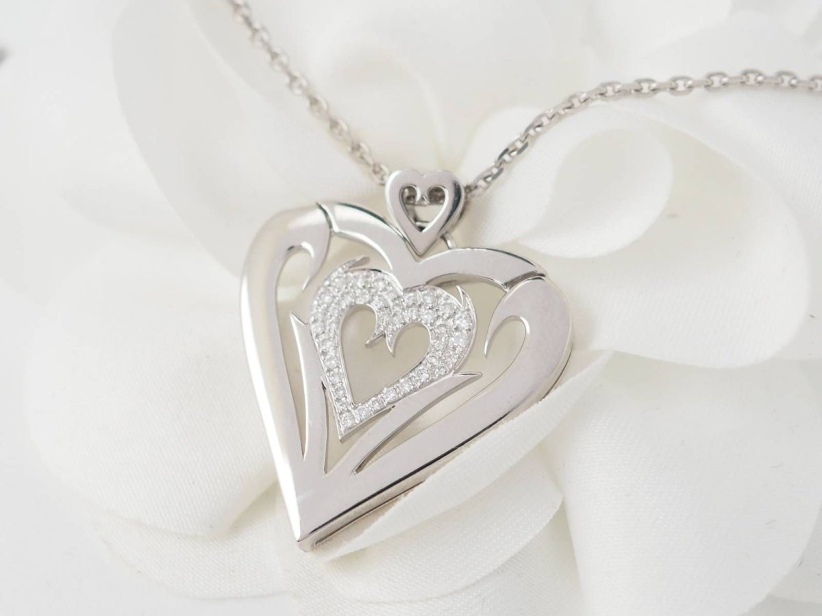 Collier coeur en or blanc et diamants - Castafiore