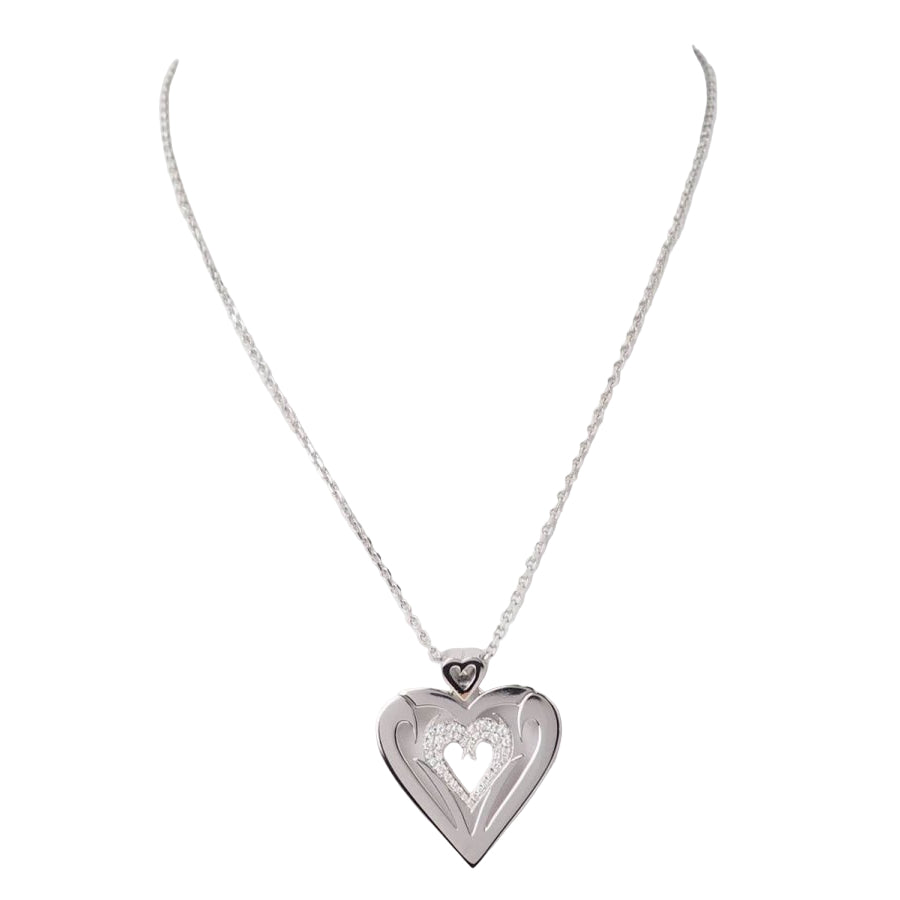 Collier coeur en or blanc et diamants - Castafiore