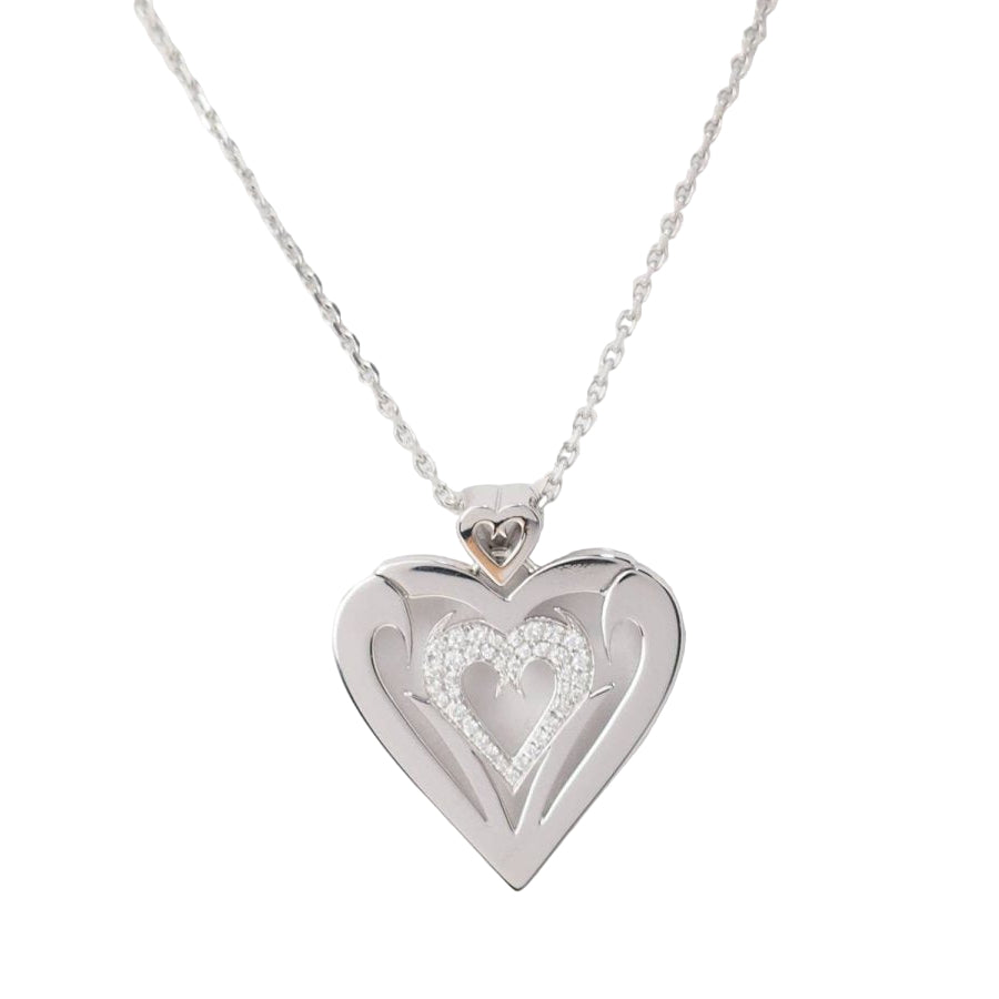 Collier coeur en or blanc et diamants - Castafiore