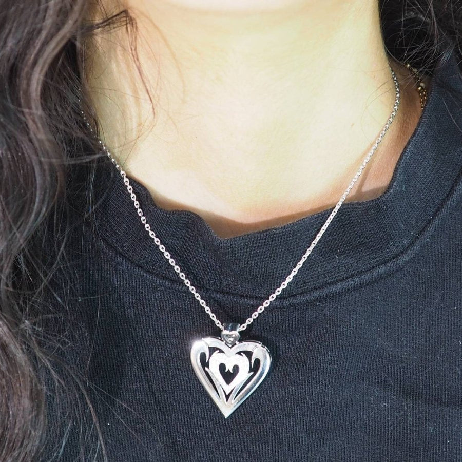 Collier coeur en or blanc et diamants - Castafiore