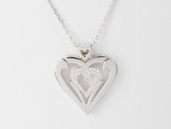 Collier coeur en or blanc et diamants - Castafiore