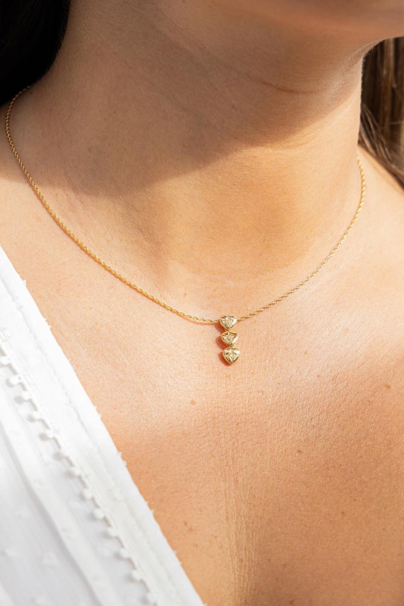 Collier Cœur Or jaune Diamant - Castafiore