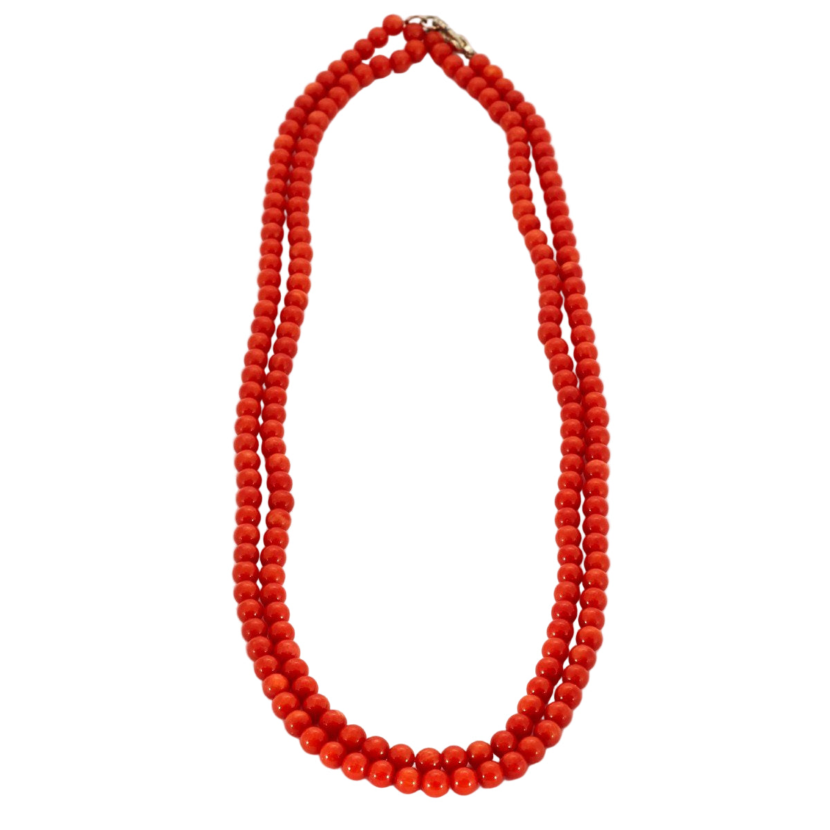 Collier Corail 2 rangs en corail et argent - Castafiore