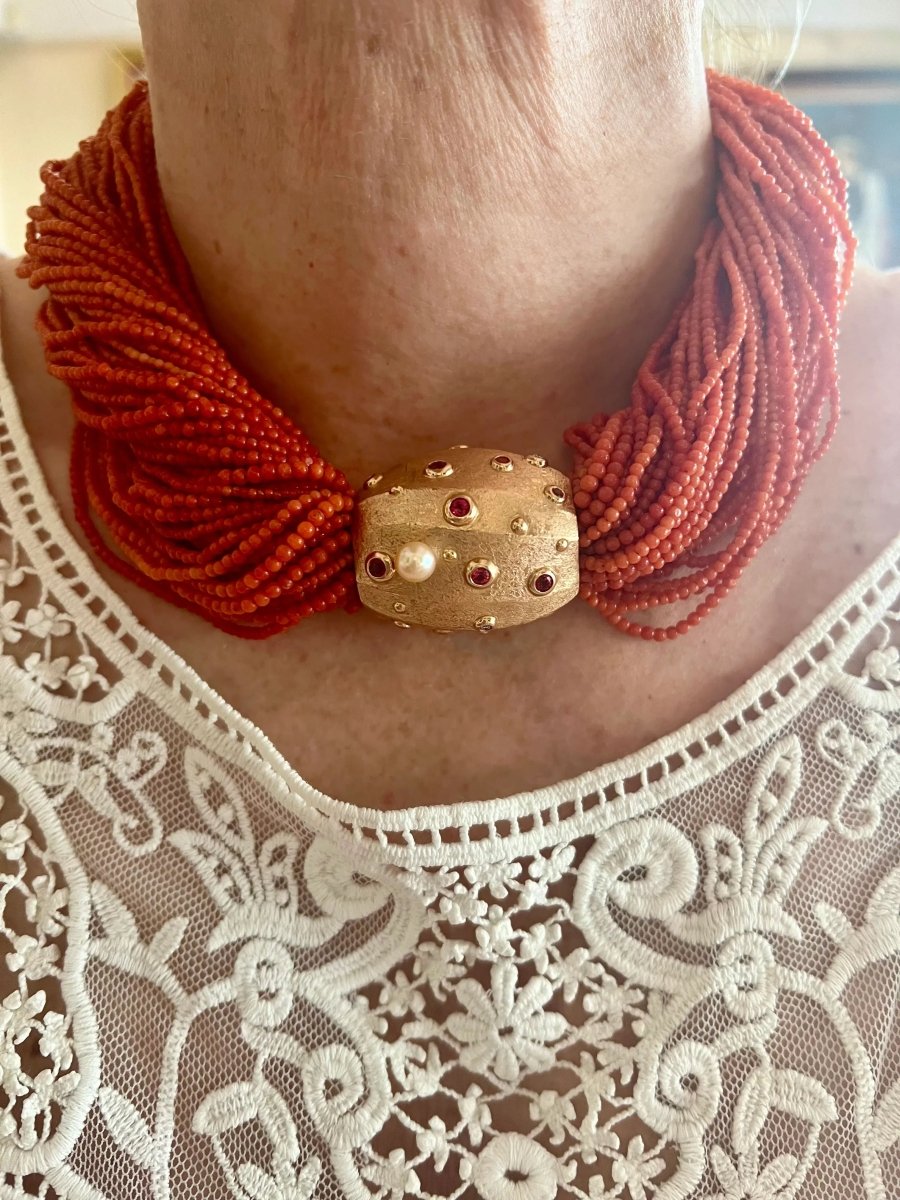 Collier Corail Torsadé Or Jaune 18 Carats - Castafiore