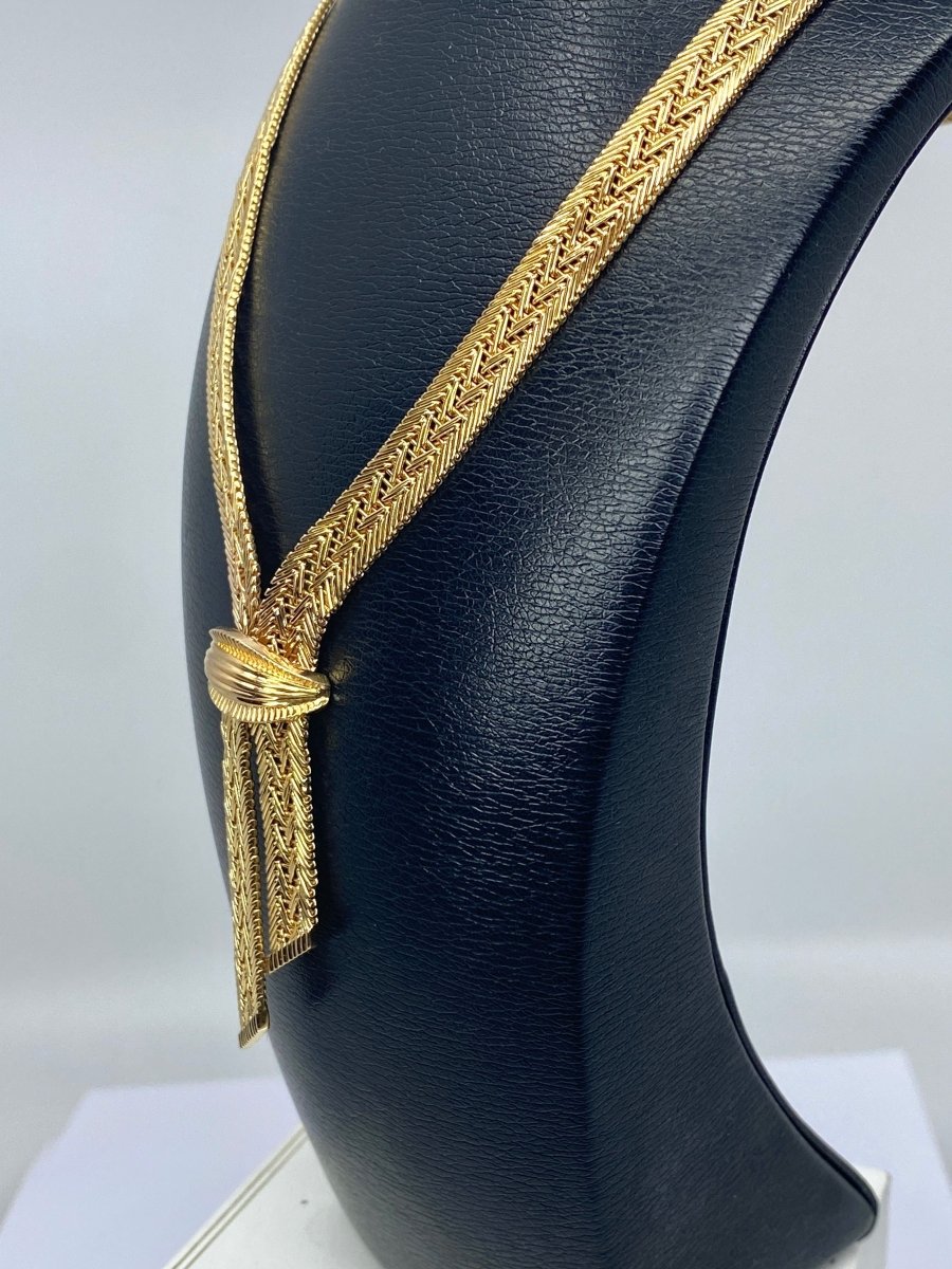 Collier cravate en or jaune 18 carats - Castafiore