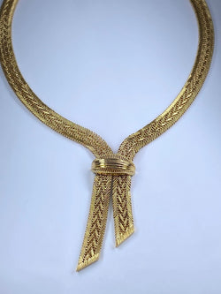 Collier cravate en or jaune 18 carats - Castafiore