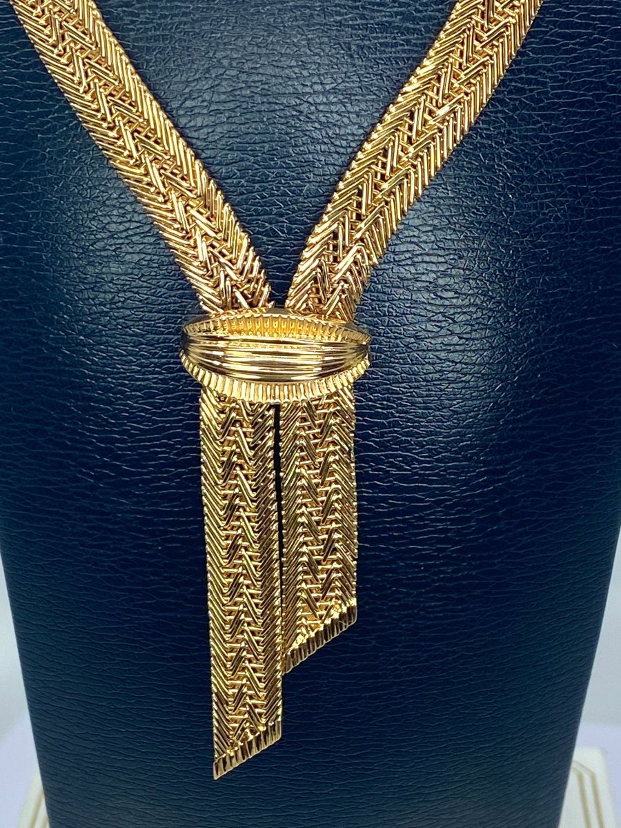 Collier cravate en or jaune 18 carats - Castafiore