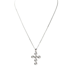 collier croix en or blanc et diamants - Castafiore