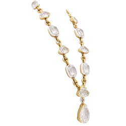 Collier DAVID WEBB en or jaune, cristaux et diamants - Castafiore