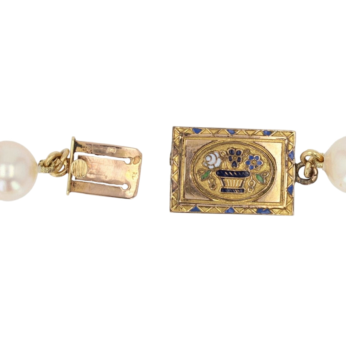 Collier de perles de culture baroque et son fermoir ancien - Castafiore