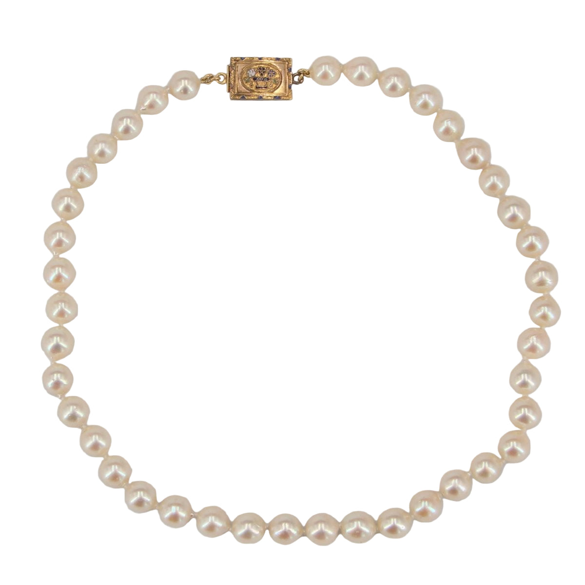 Collier de perles de culture baroque et son fermoir ancien - Castafiore