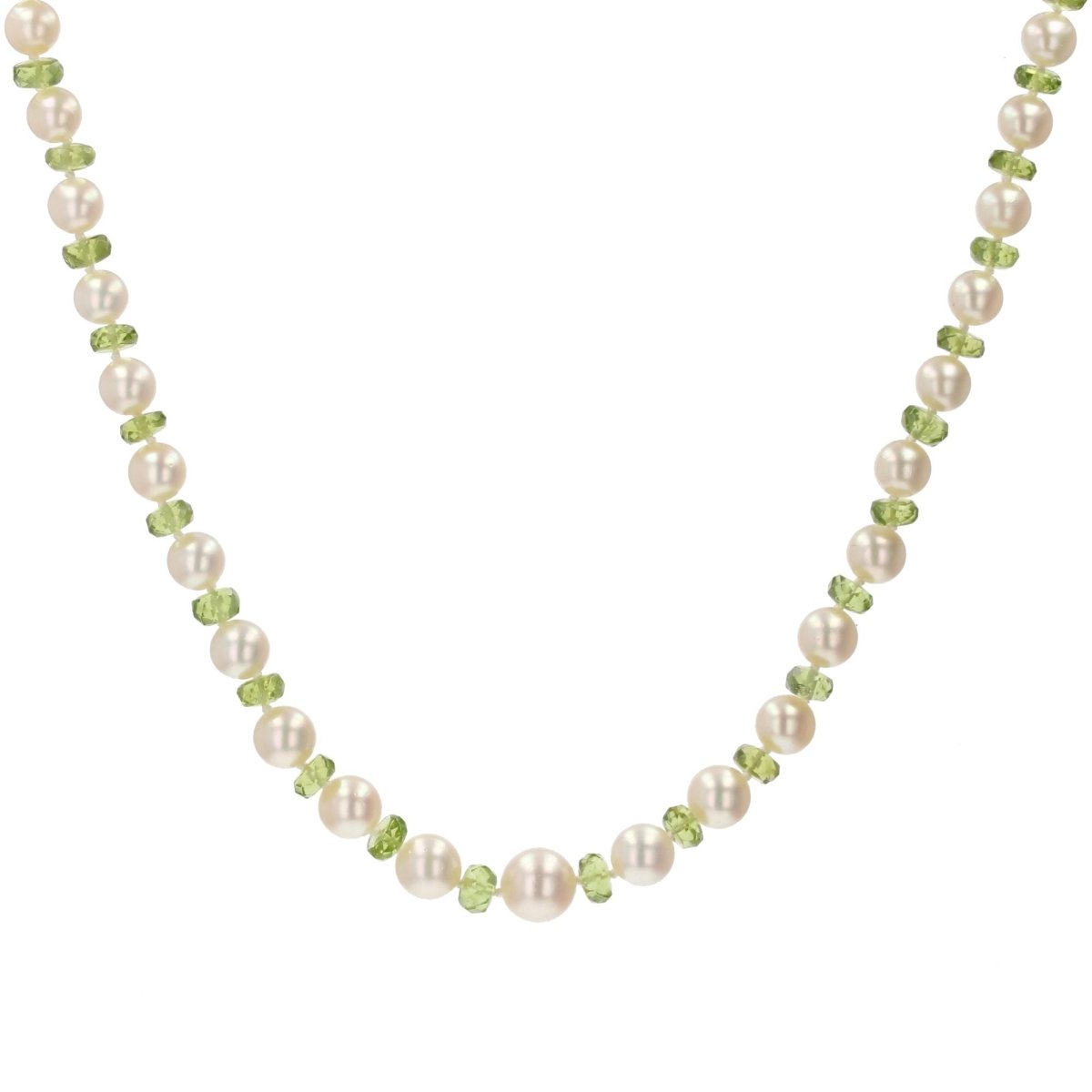 Collier de perles de culture et de perles de péridot - Castafiore