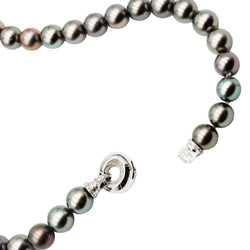 Collier de Perles en perles de Tahiti, or blanc et diamants - Castafiore