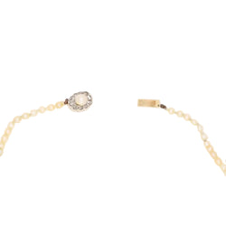 Collier de perles fines fermoir or jaune diamants taille rose - Castafiore