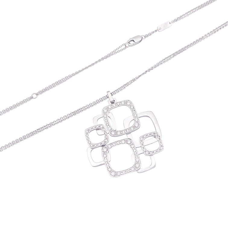 Collier DIHN VAN, "Surimpression"en or blanc et diamants - Castafiore