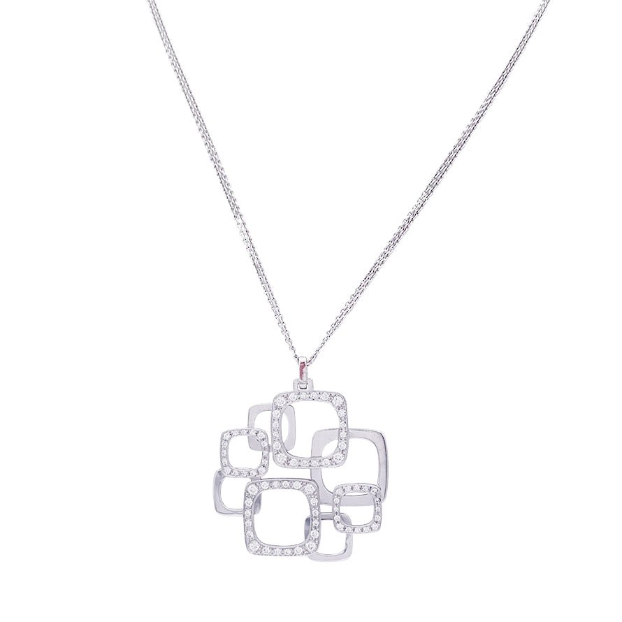 Collier DIHN VAN, "Surimpression"en or blanc et diamants - Castafiore