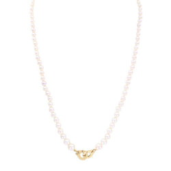 Collier DINH VAN "Menottes R10" en or jaune et perles - Castafiore