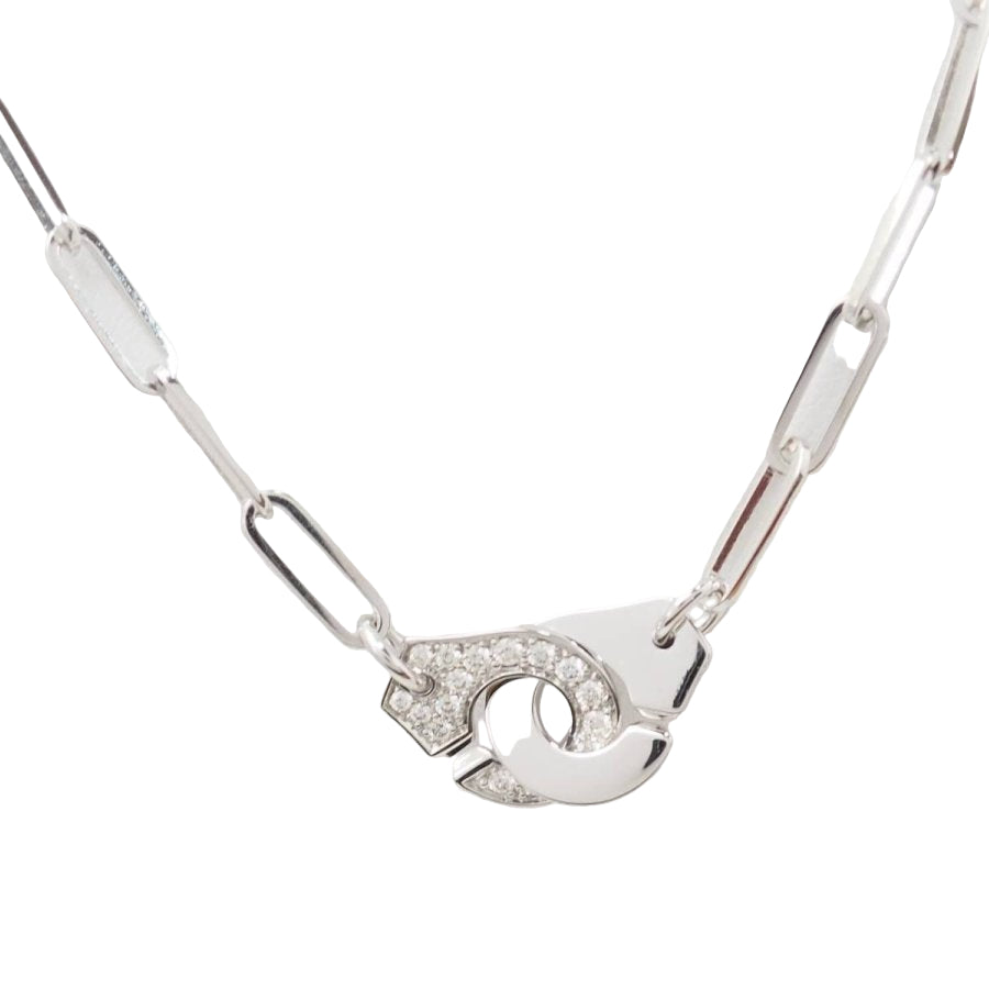 Collier Dinh Van Menottes R12 Or Blanc et Diamants - Castafiore