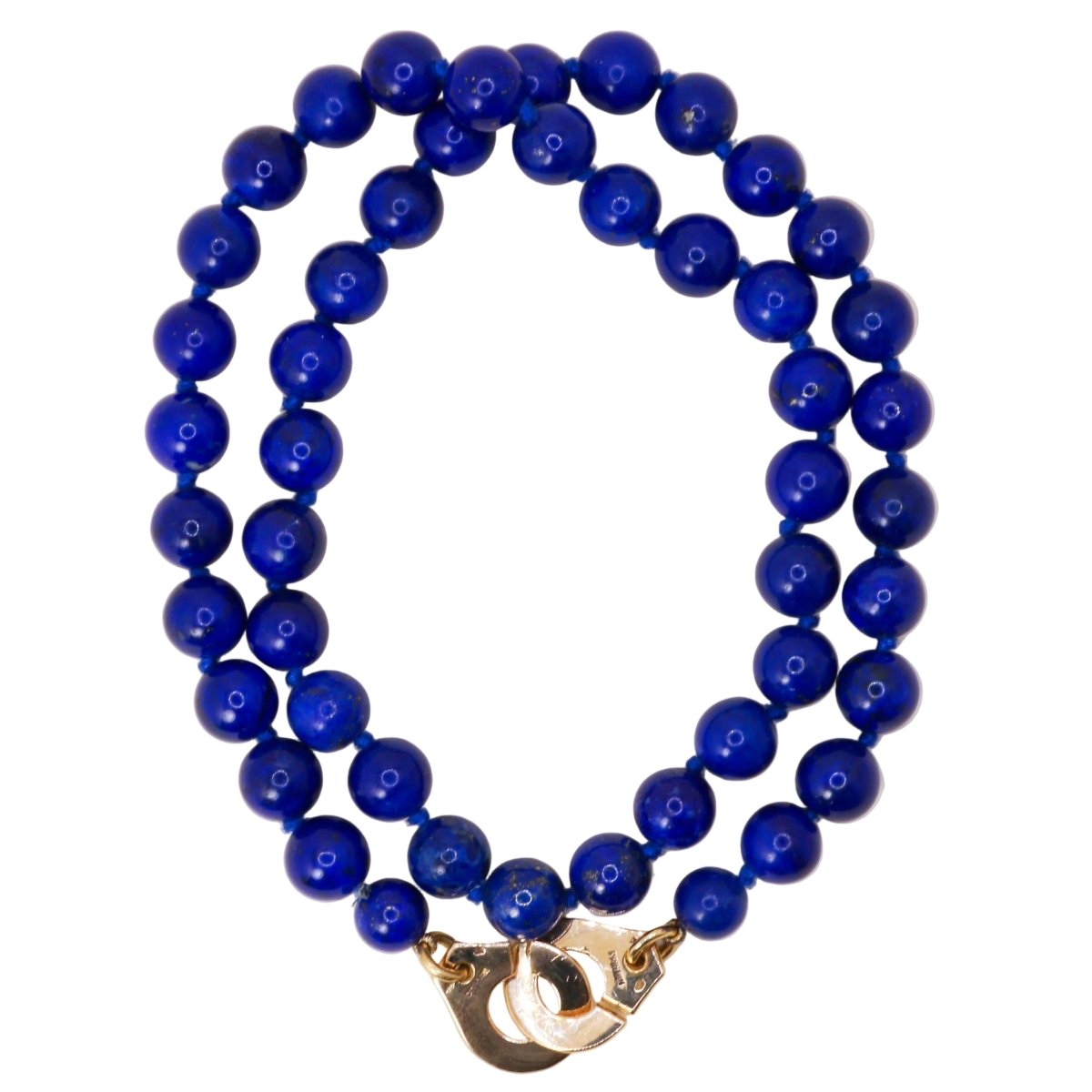 Collier DINH VAN "Menottes R15" en or jaune et lapis lazuli - Castafiore