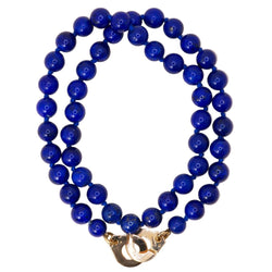 Collier DINH VAN "Menottes R15" en or jaune et lapis lazuli - Castafiore
