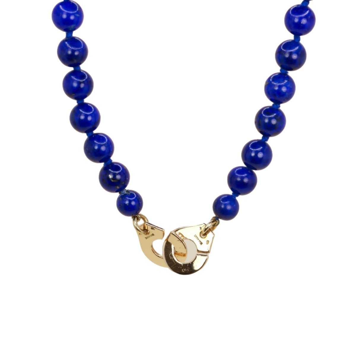 Collier DINH VAN "Menottes R15" en or jaune et lapis lazuli - Castafiore