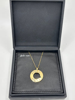 Collier Dinh Van modèle Cible or jaune et diamants 0,15 ct - Castafiore