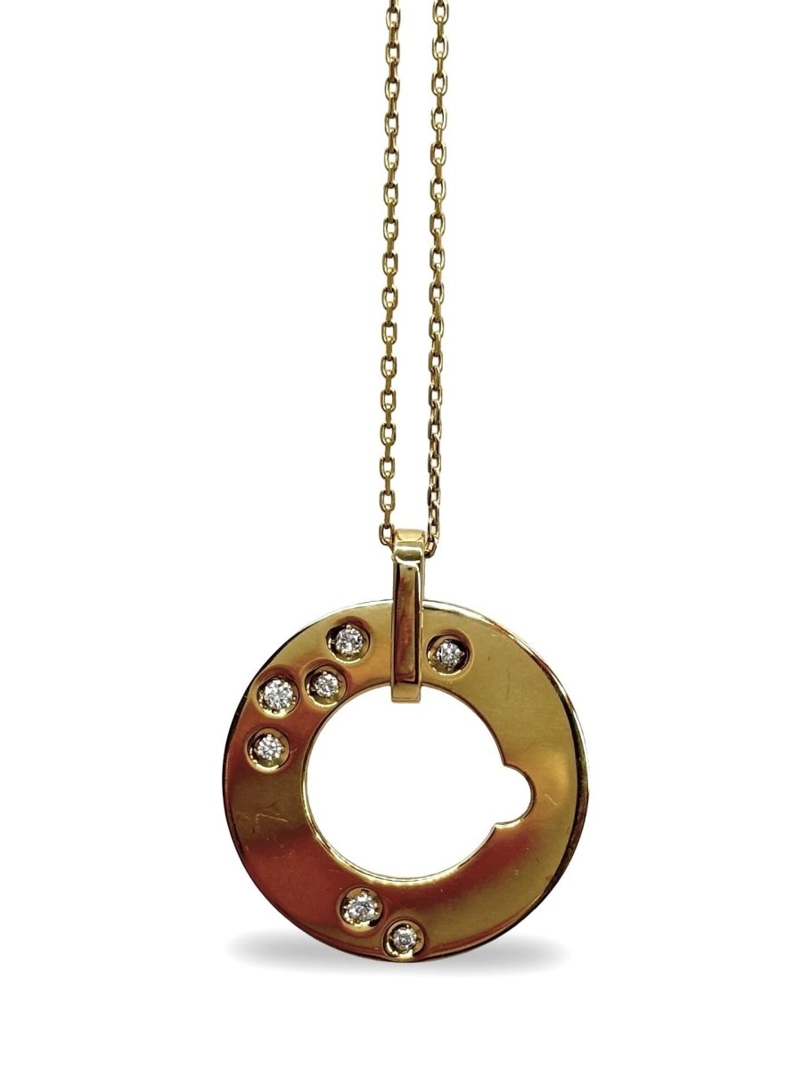 Collier Dinh Van modèle Cible or jaune et diamants 0,15 ct - Castafiore
