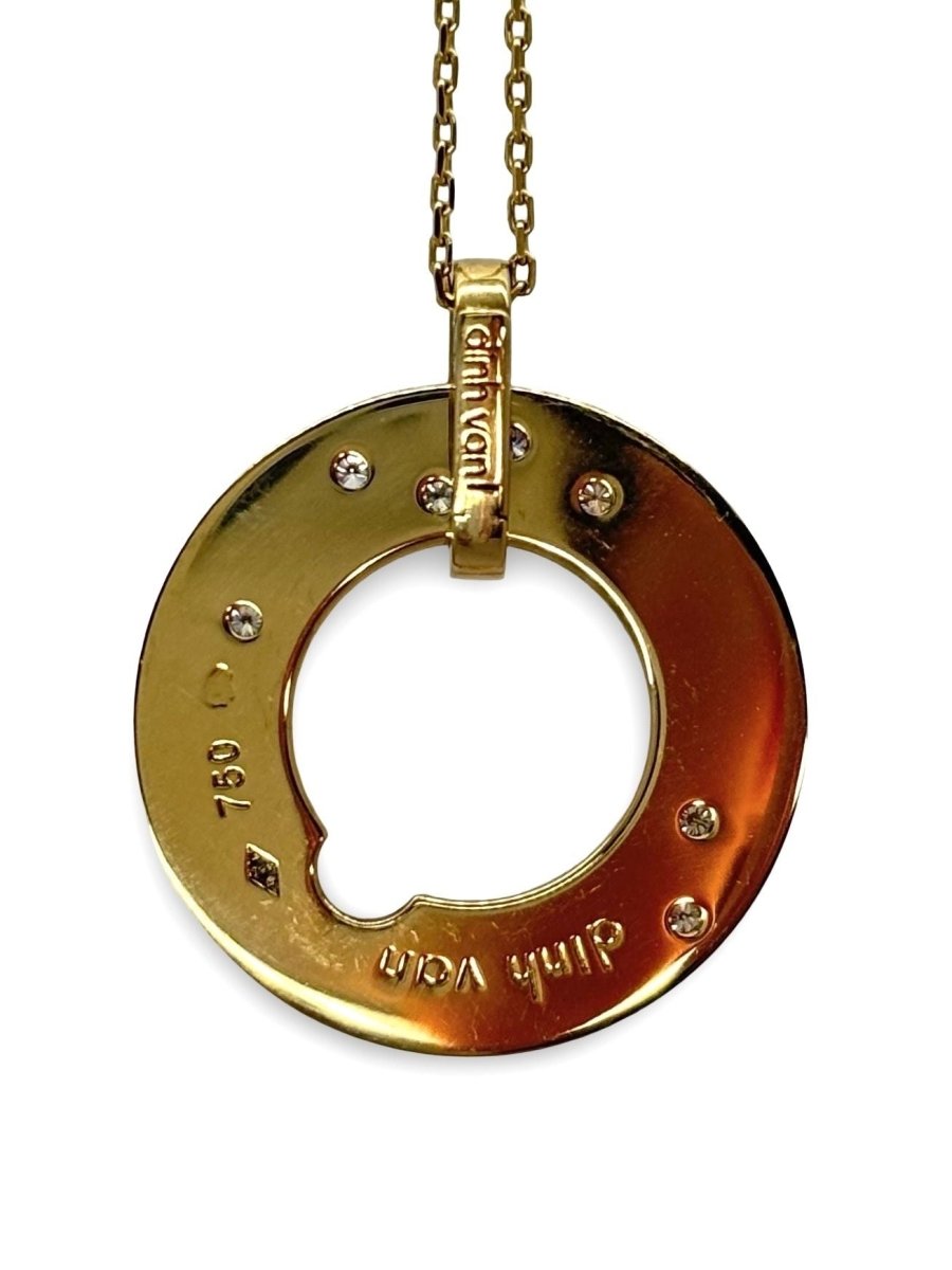 Collier Dinh Van modèle Cible or jaune et diamants 0,15 ct - Castafiore