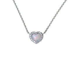 Collier Dior Happy Birth Coeur Opale et Diamants sur Or Blanc - Castafiore