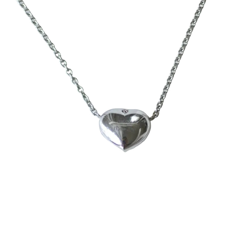 Collier Dior Happy Birth Coeur Opale et Diamants sur Or Blanc - Castafiore