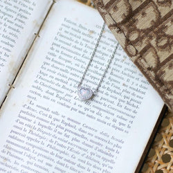 Collier Dior Happy Birth Coeur Opale et Diamants sur Or Blanc - Castafiore