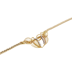 Collier Draperie ANDRÉ COL "Feuillages" en or jaune et diamants - Castafiore