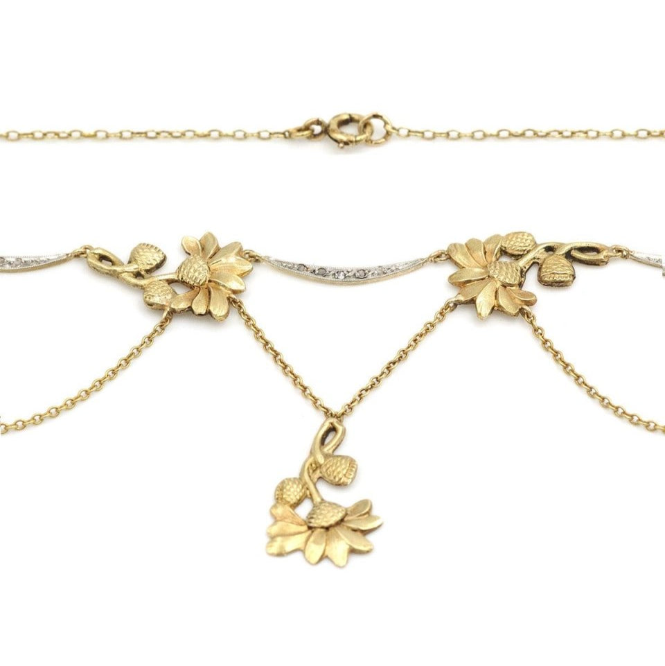 Collier draperie Art nouveau en or - Castafiore