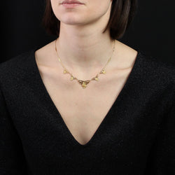 Collier draperie Art nouveau or et perles fines - Castafiore