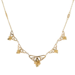 Collier draperie Art nouveau or et perles fines - Castafiore