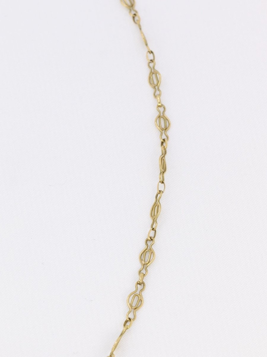 Collier draperie Art Nouveau or jaune filigrane - Castafiore