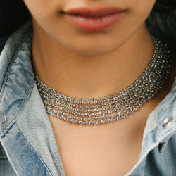 Collier Draperie en or blanc et saphirs - Castafiore