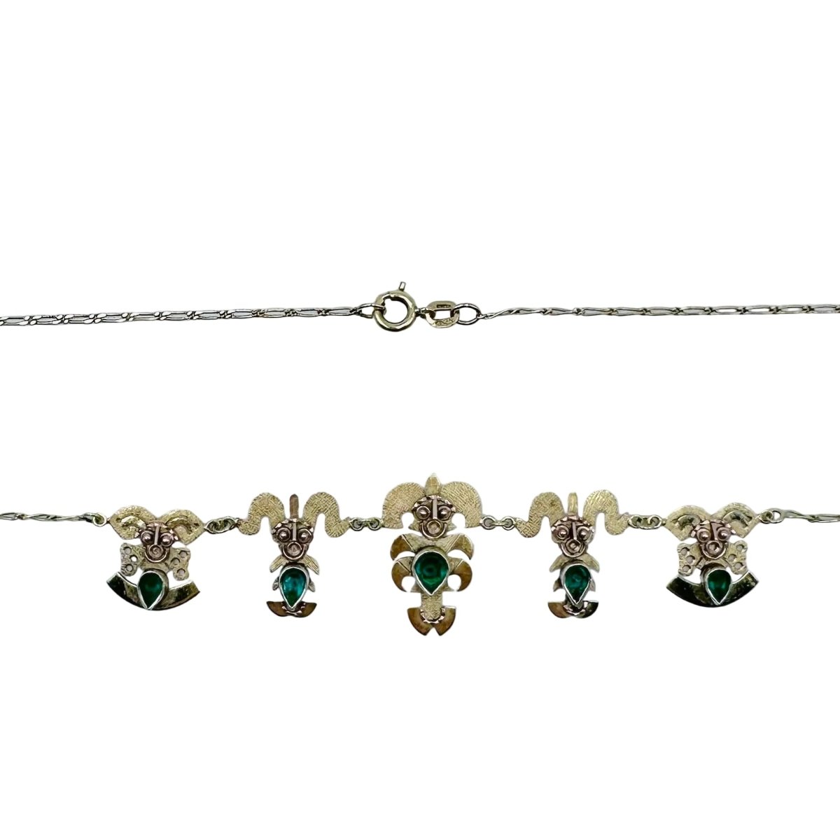 Collier Draperie en or jaune et émeraude - Castafiore