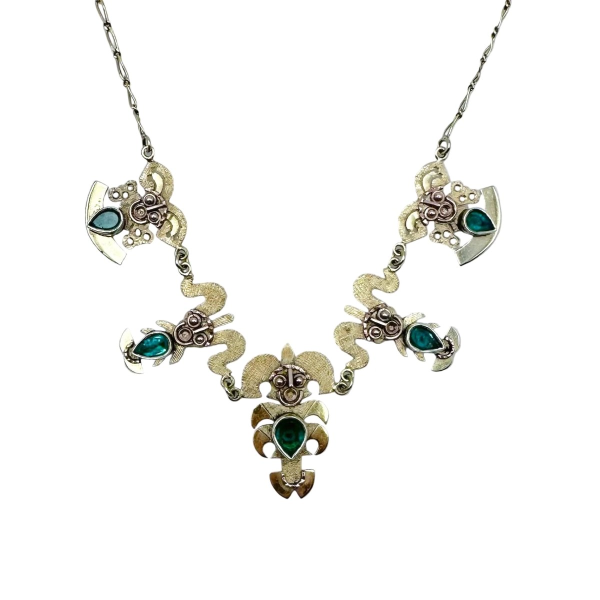 Collier Draperie en or jaune et émeraude - Castafiore