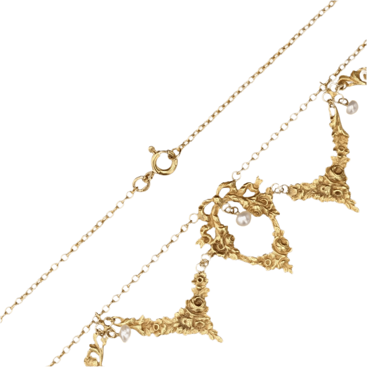 Collier Draperie en or jaune et perles - Castafiore