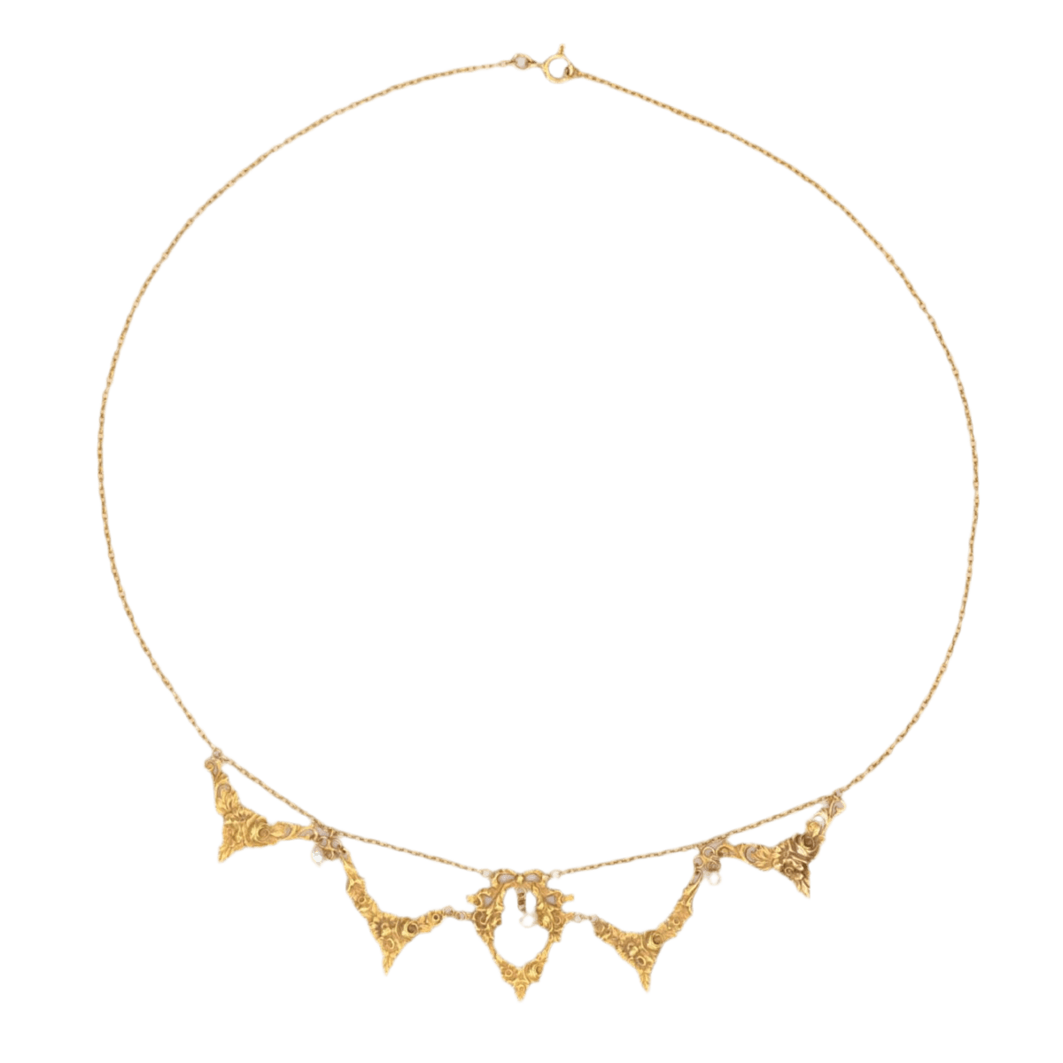 Collier Draperie en or jaune et perles - Castafiore