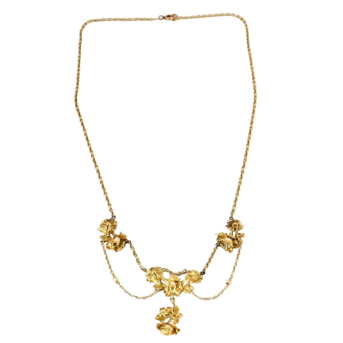 Collier Draperie en or jaune et perles fines - Castafiore