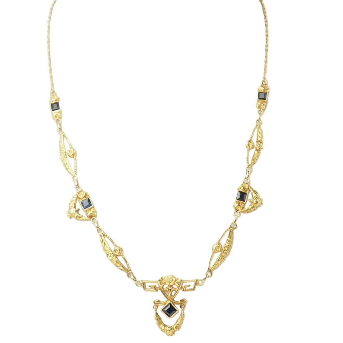 Collier Draperie en or jaune et saphirs - Castafiore