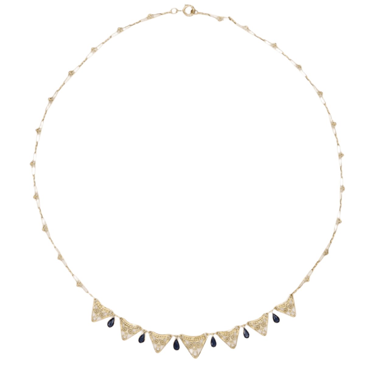 Collier Draperie en or jaune et saphirs - Castafiore