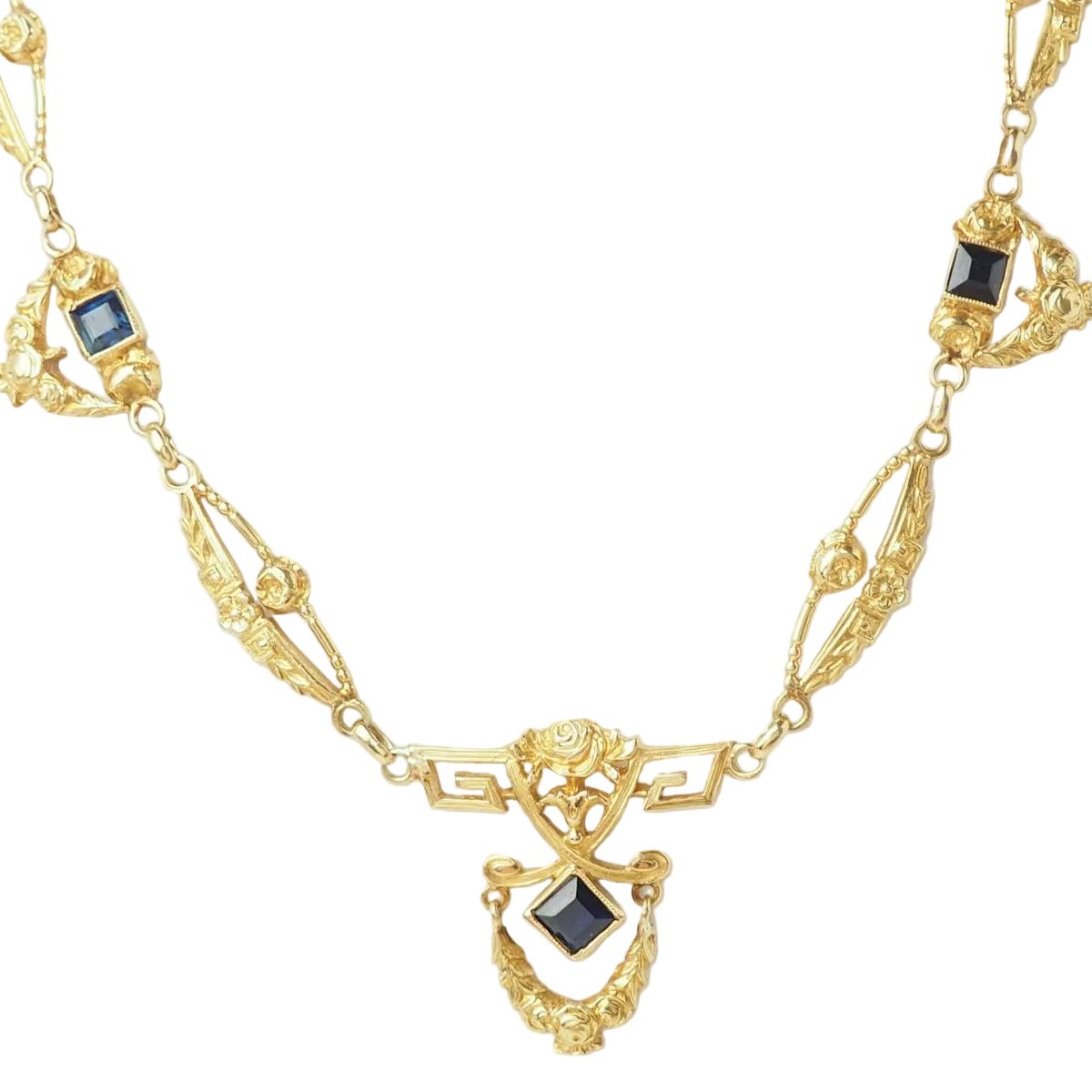 Collier Draperie en or jaune et saphirs - Castafiore