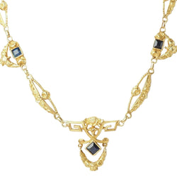 Collier Draperie en or jaune et saphirs - Castafiore