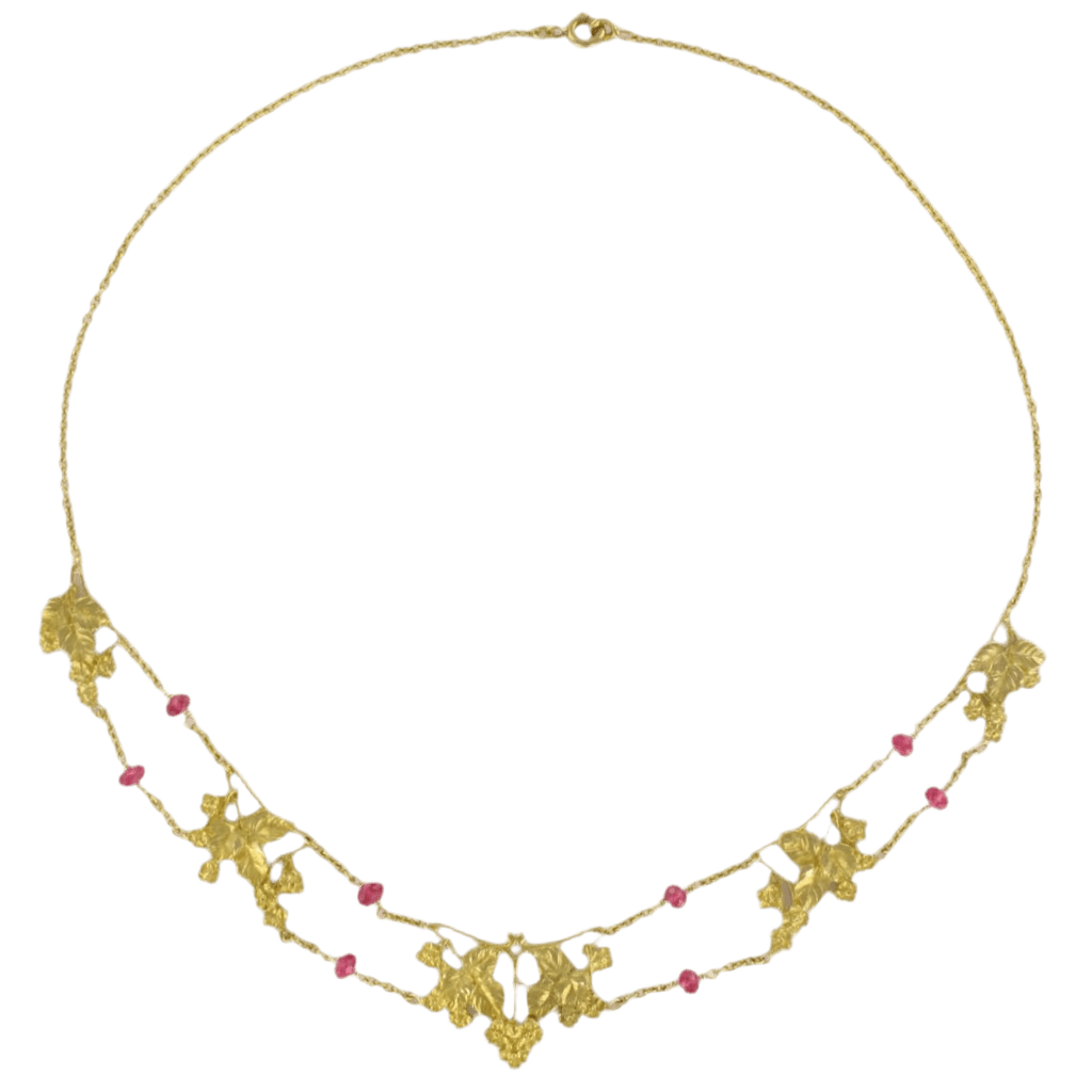 Collier Draperie en or jaune et spinelles - Castafiore