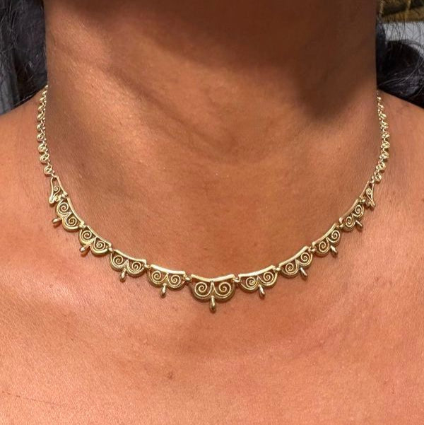 Collier Draperie filigrane en or jaune - Castafiore