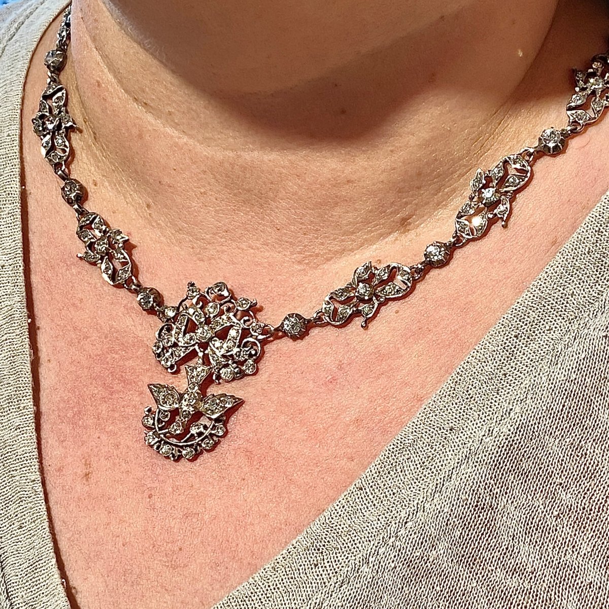 Collier en argent et strass - Castafiore